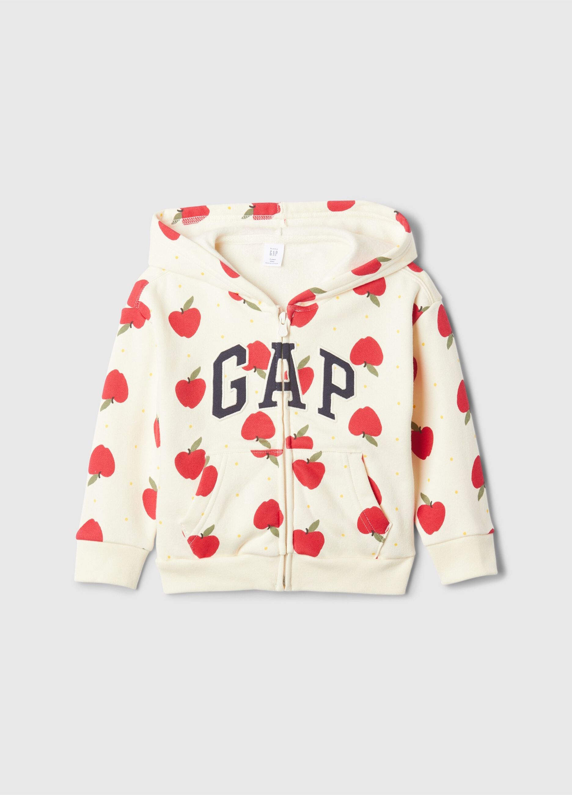Full-zip con cappuccio con stampa e ricamo logo