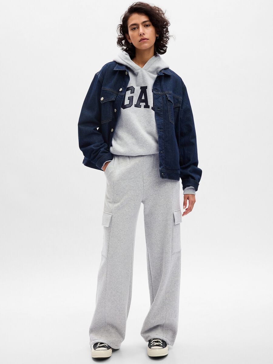 Cargo joggers in fleece with drawstring Woman_0