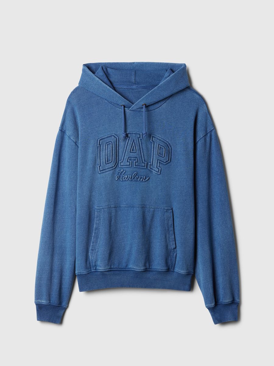 DAP x GAP Felpa in denim con cappuccio e logo Unisex_4