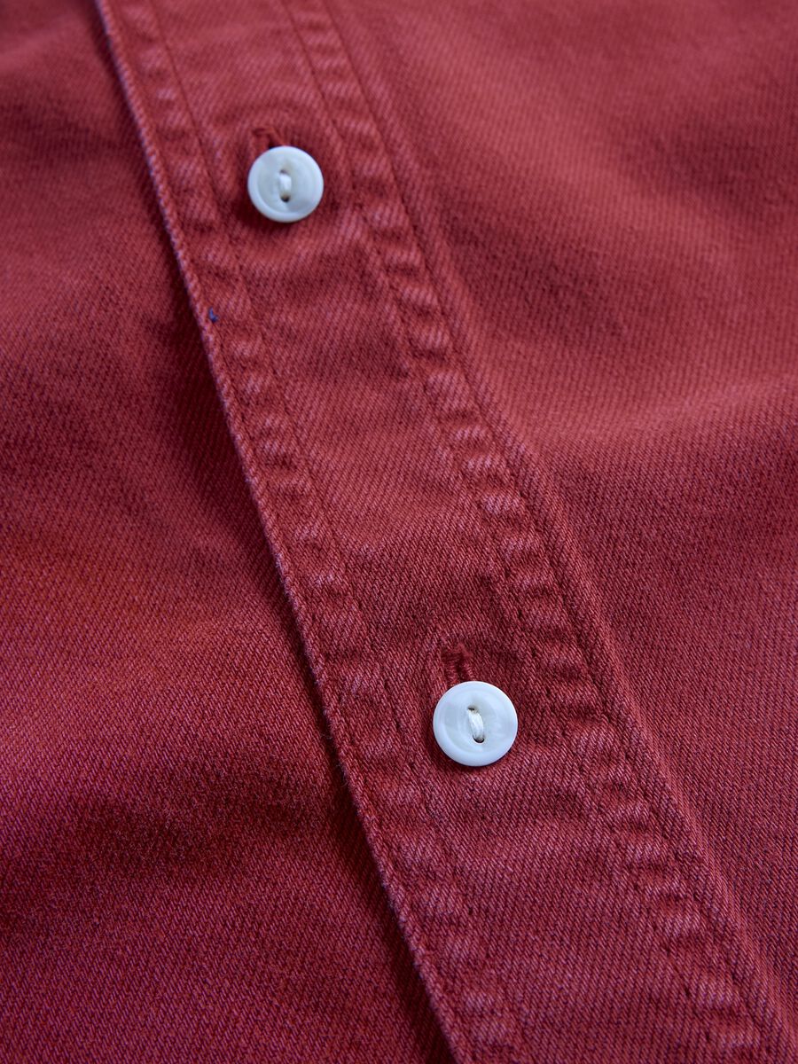 Camicia rosso in cotone e Lyocell Uomo_4