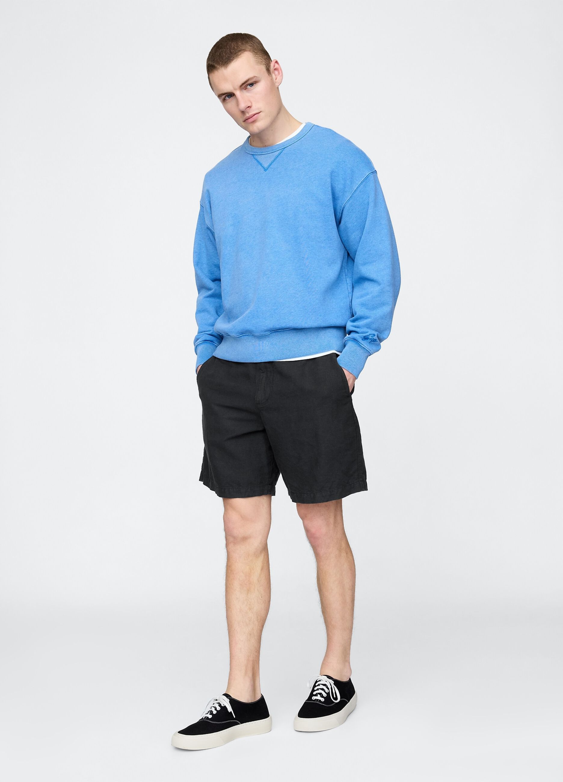 Shorts neri in lino e cotone Gap_3