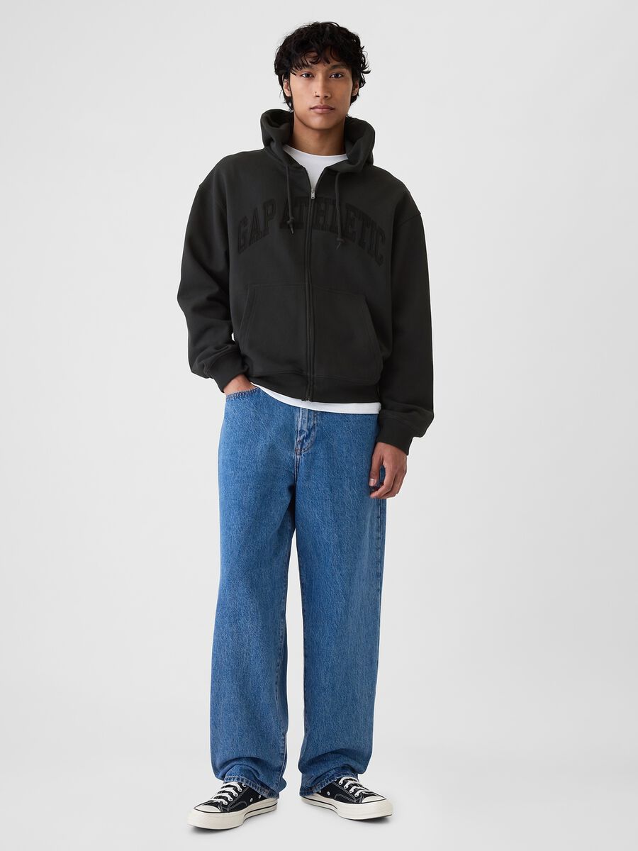 Full-zip con cappuccio e ricamo logo Uomo_1