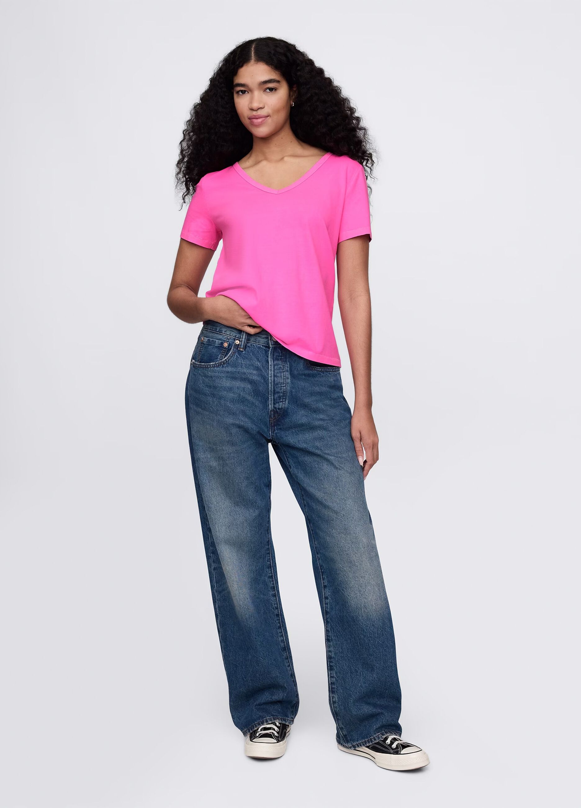 T-shirt rosa a maniche corte_1