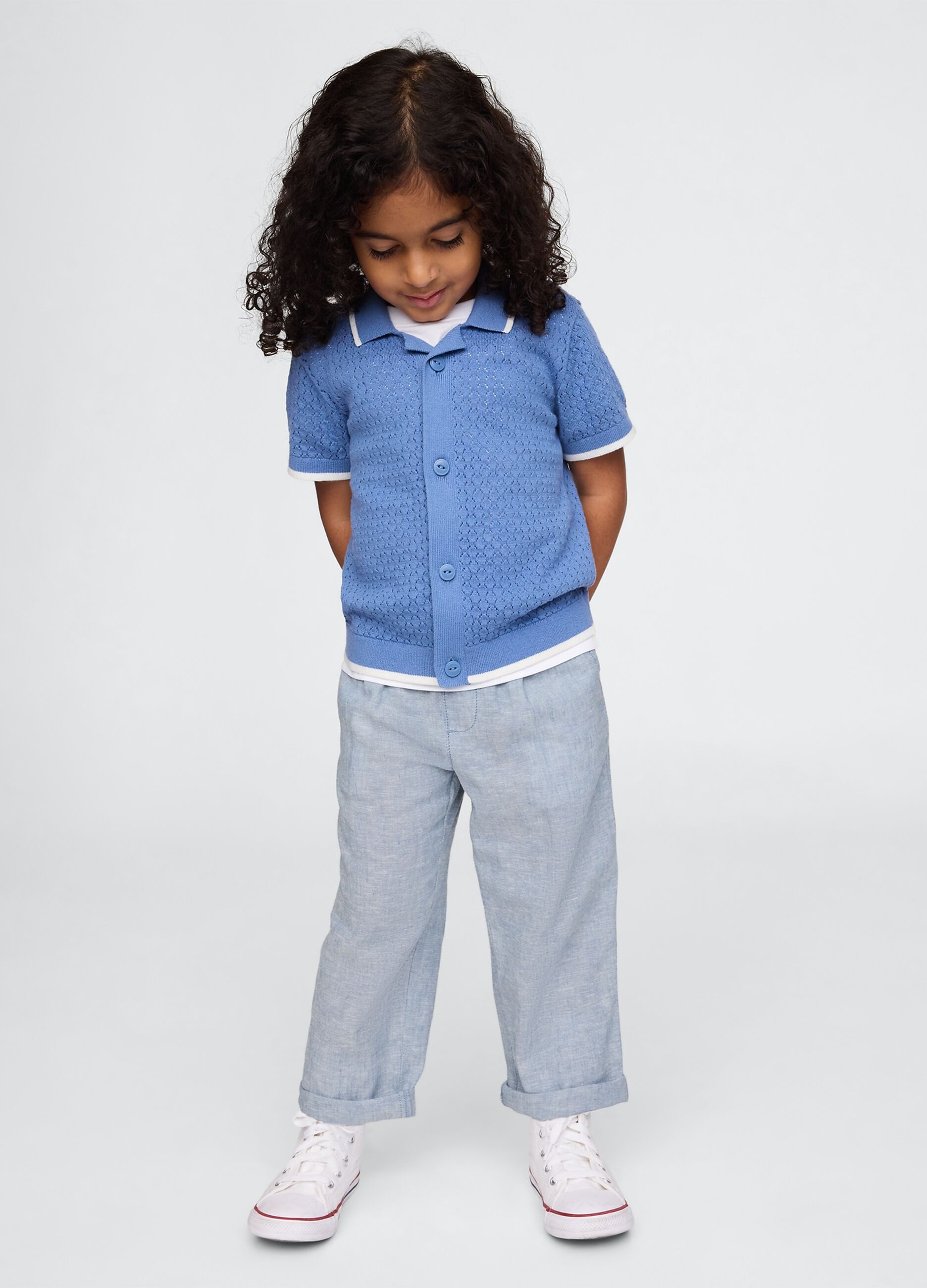 Pantaloni in lino e cotone per bambino