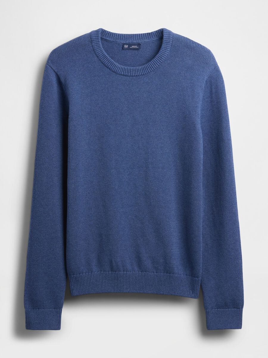 Pullover blu in cotone Uomo_3