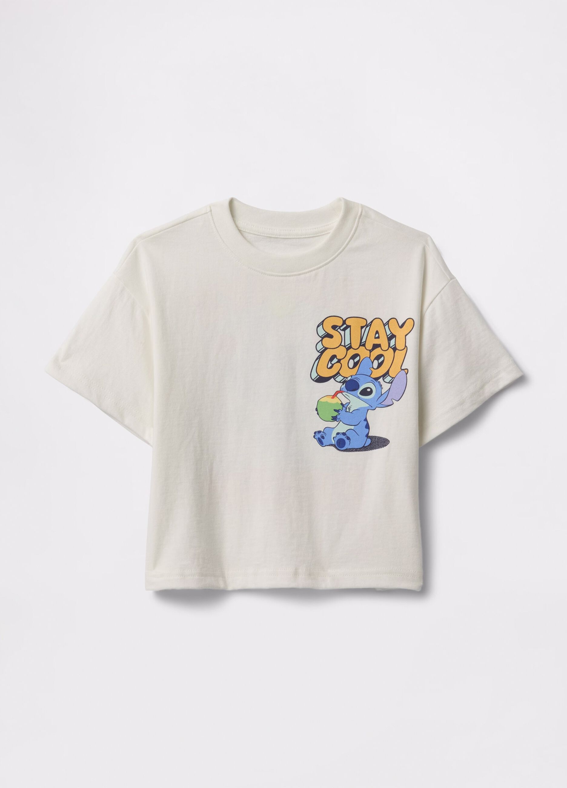 T-shirt bianca a maniche corte con grafica