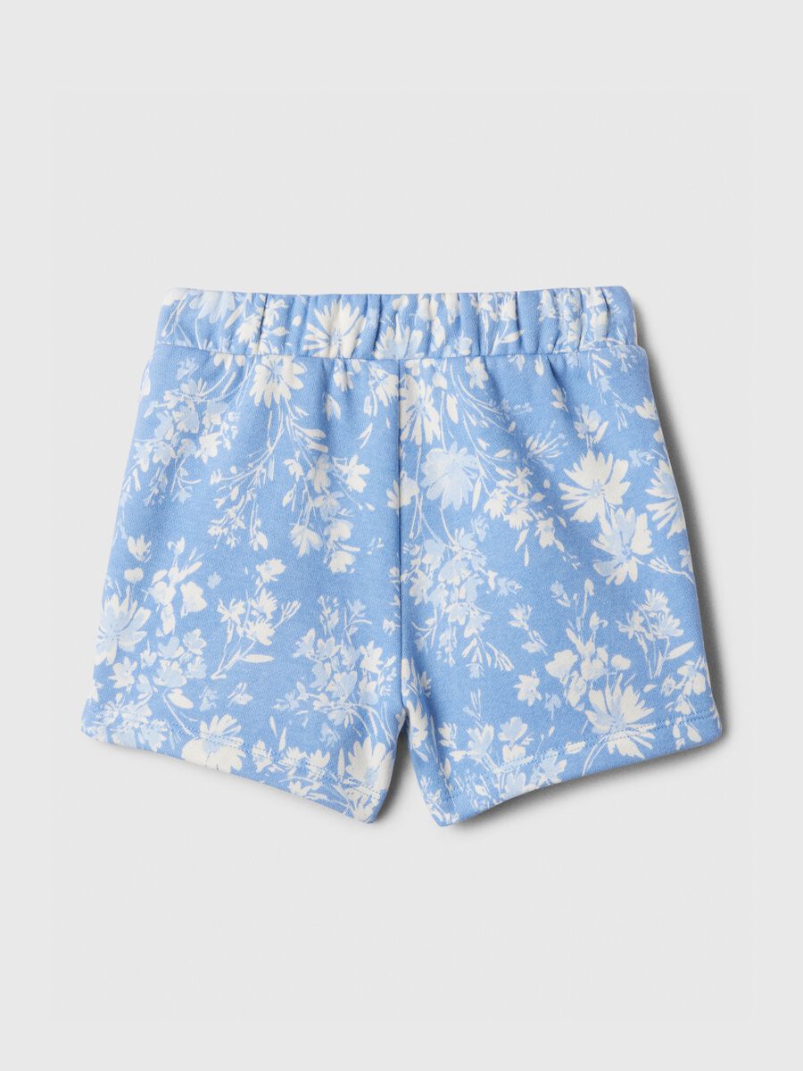 Shorts in felpa floreale con stampa logo Bimba_1