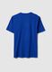 T-shirt blu a maniche corte in puro cotone regular fit con logo_1