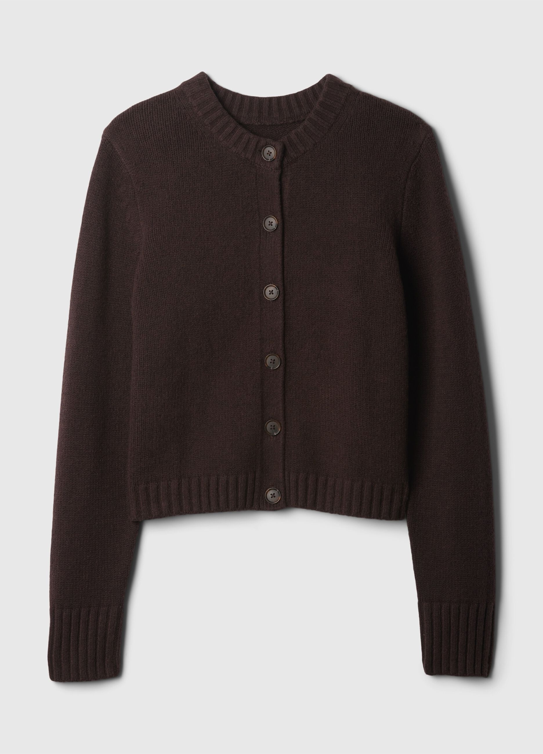 Cardigan girocollo con bottoni striati_4