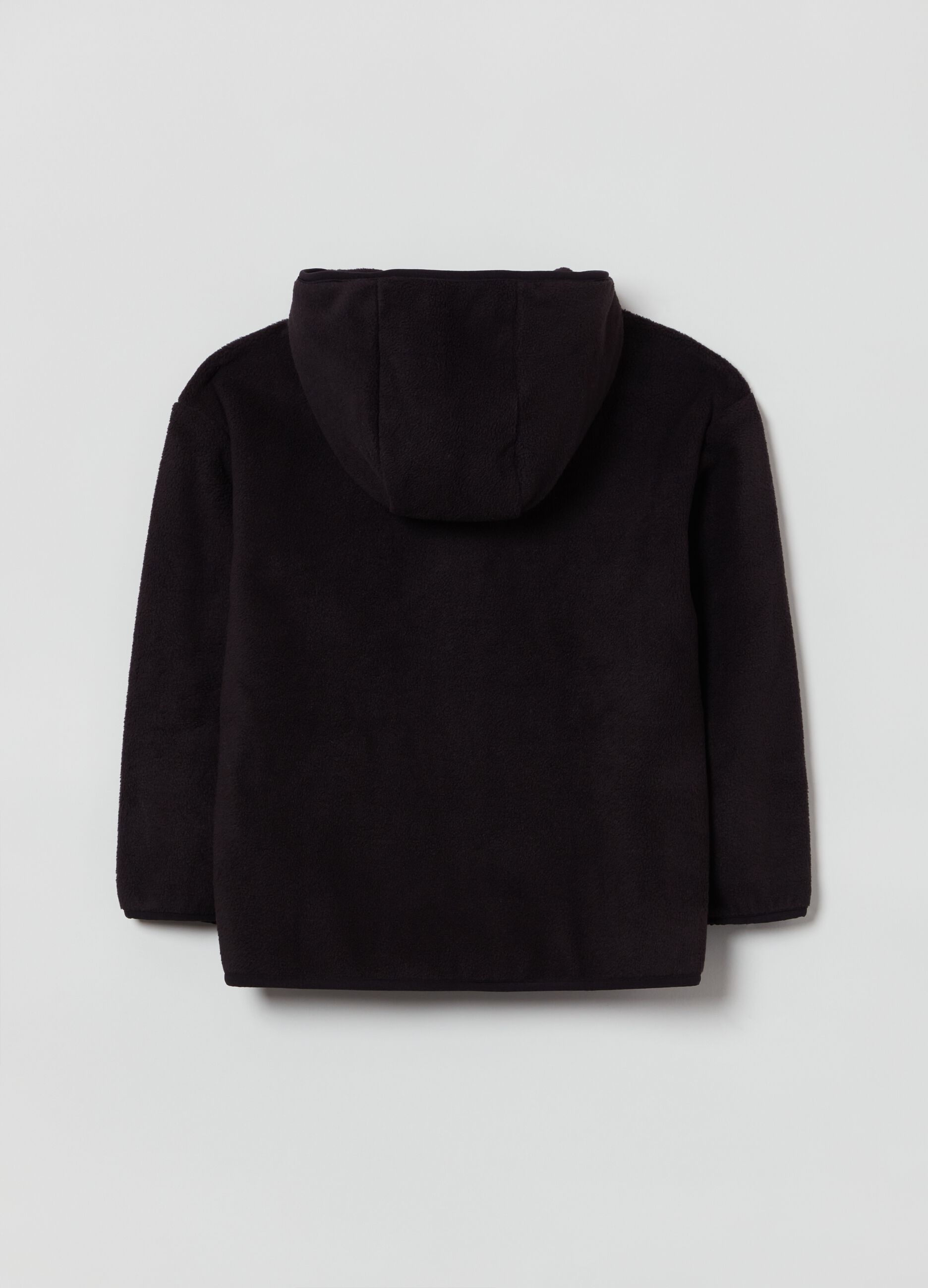 Full-zip fleece hoodie and embroidered logo_1