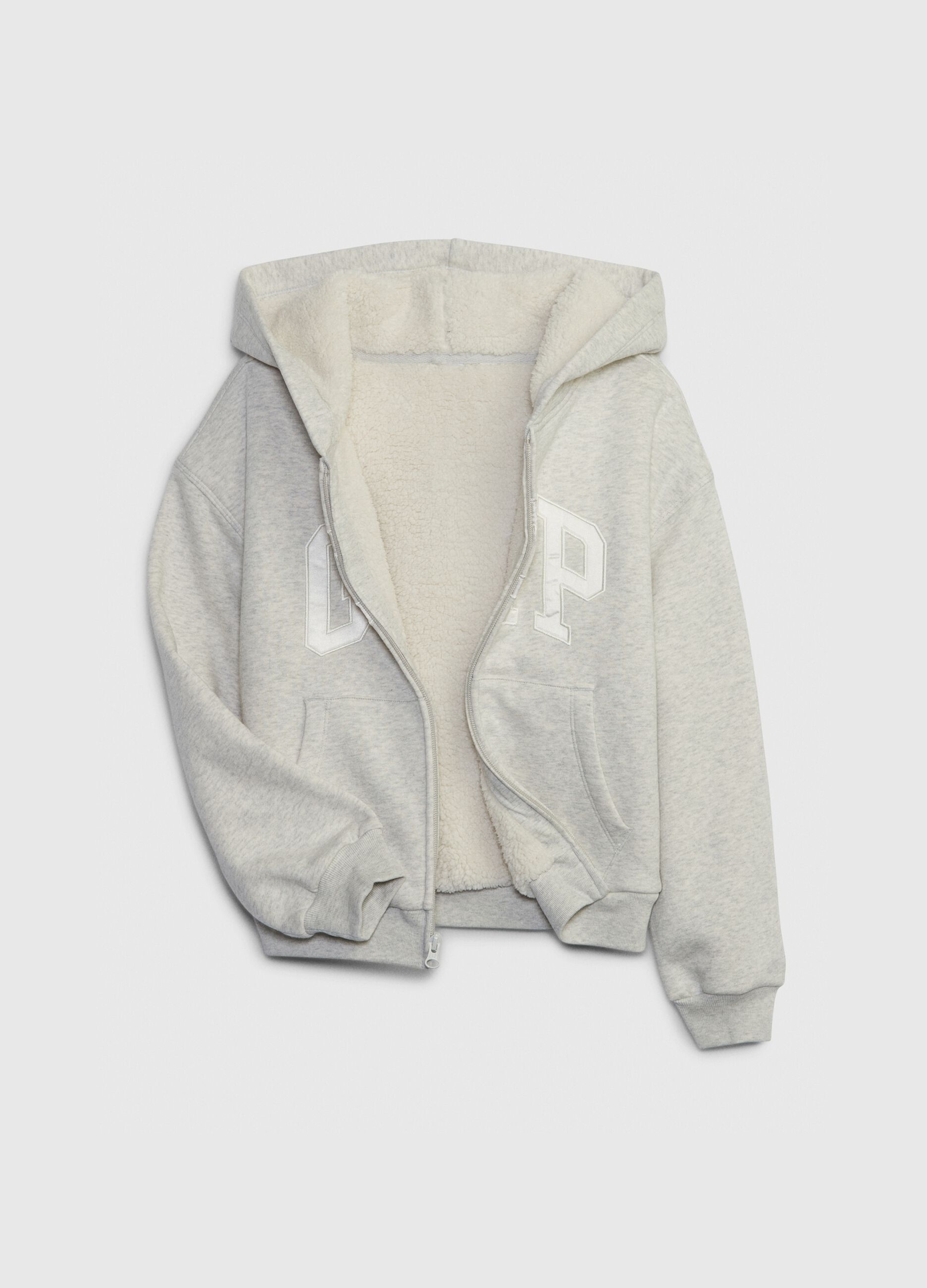 Full-zip con interno in sherpa e patch logo_2
