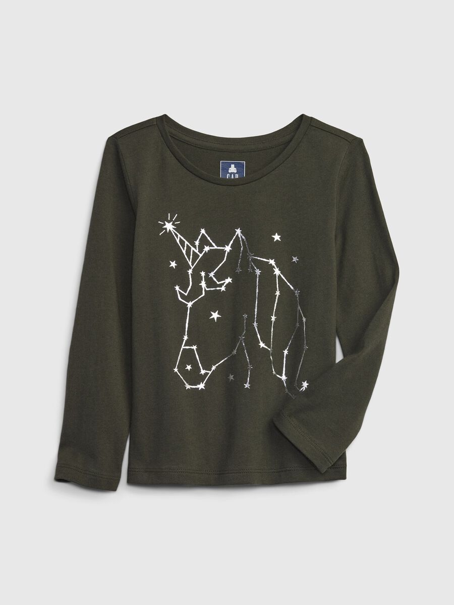 Long-sleeved T-shirt with unicorn print Newborn Boy_0