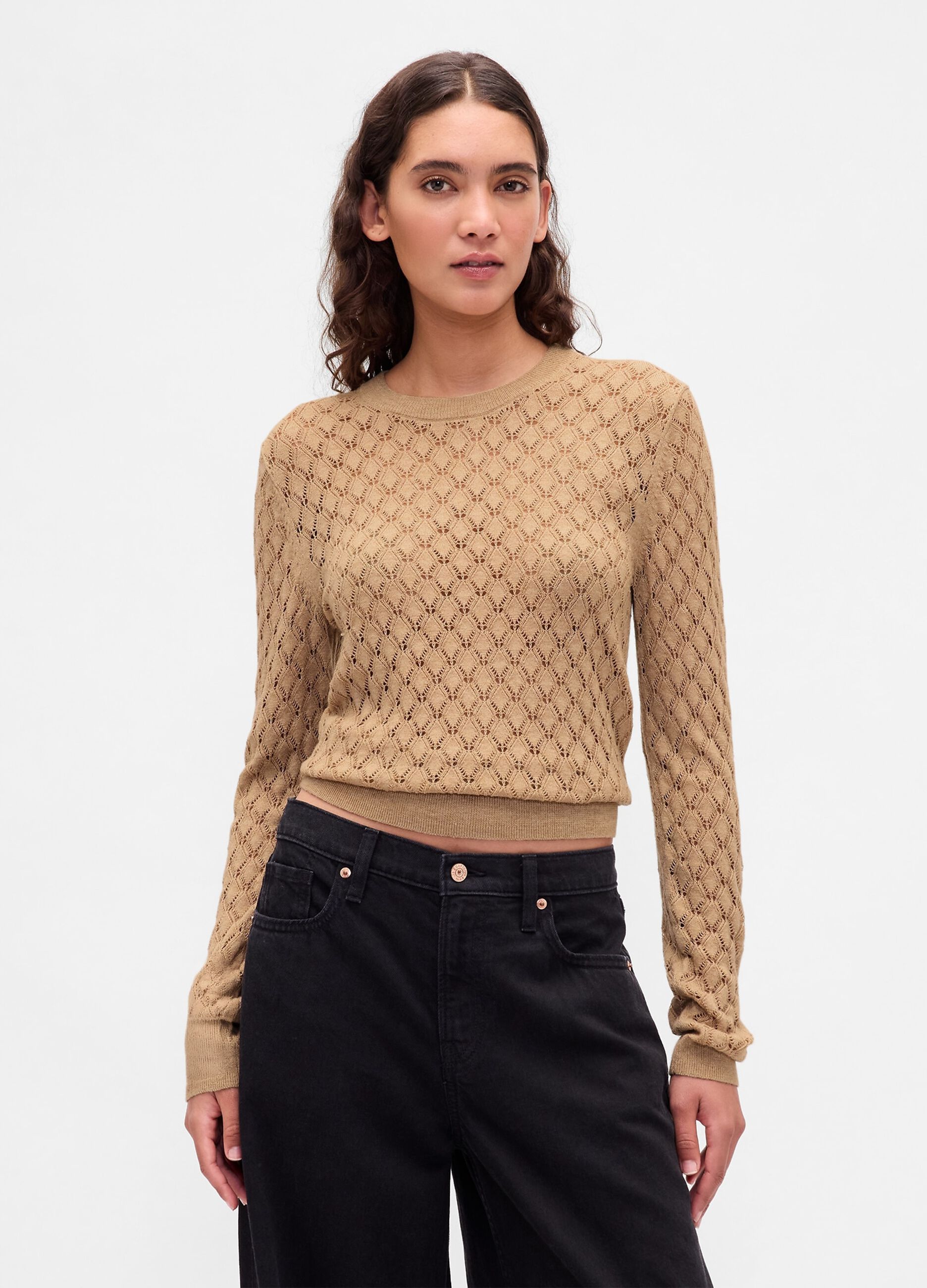 Beige wool blend jumper