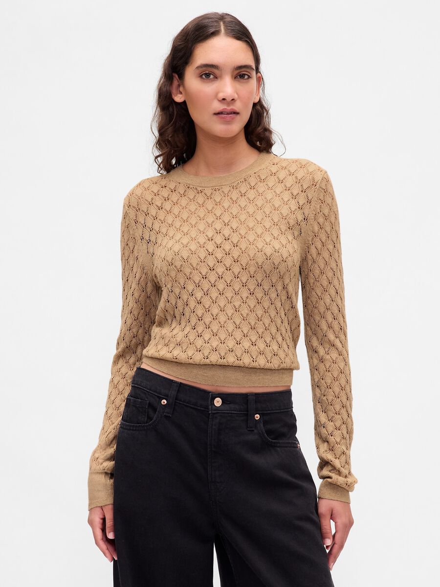 Beige wool blend jumper Woman_0