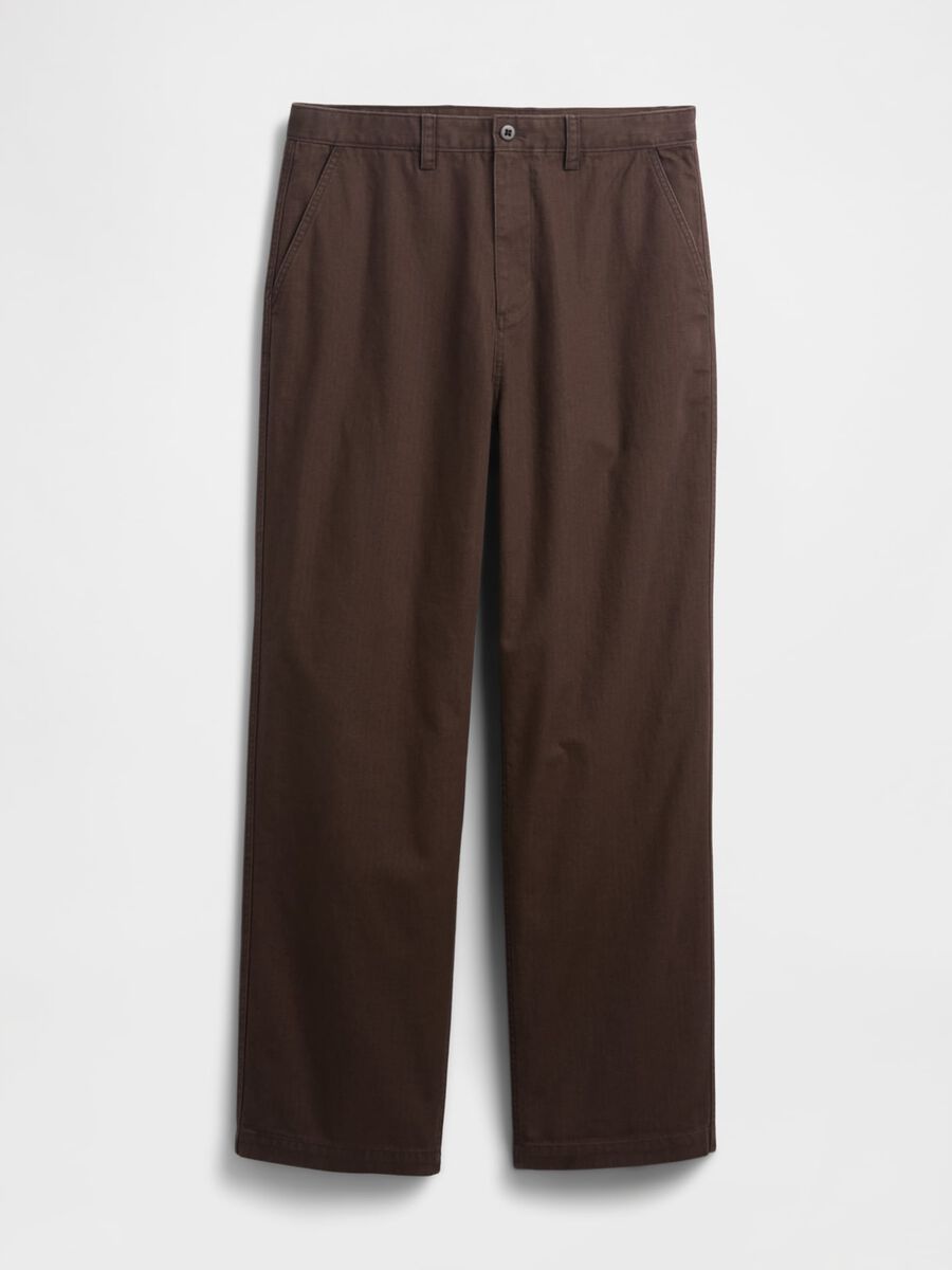 Pantaloni marroni in cotone Uomo_4