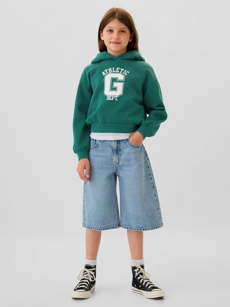 Felpa con cappuccio stampa logo Athletics Bambina_0