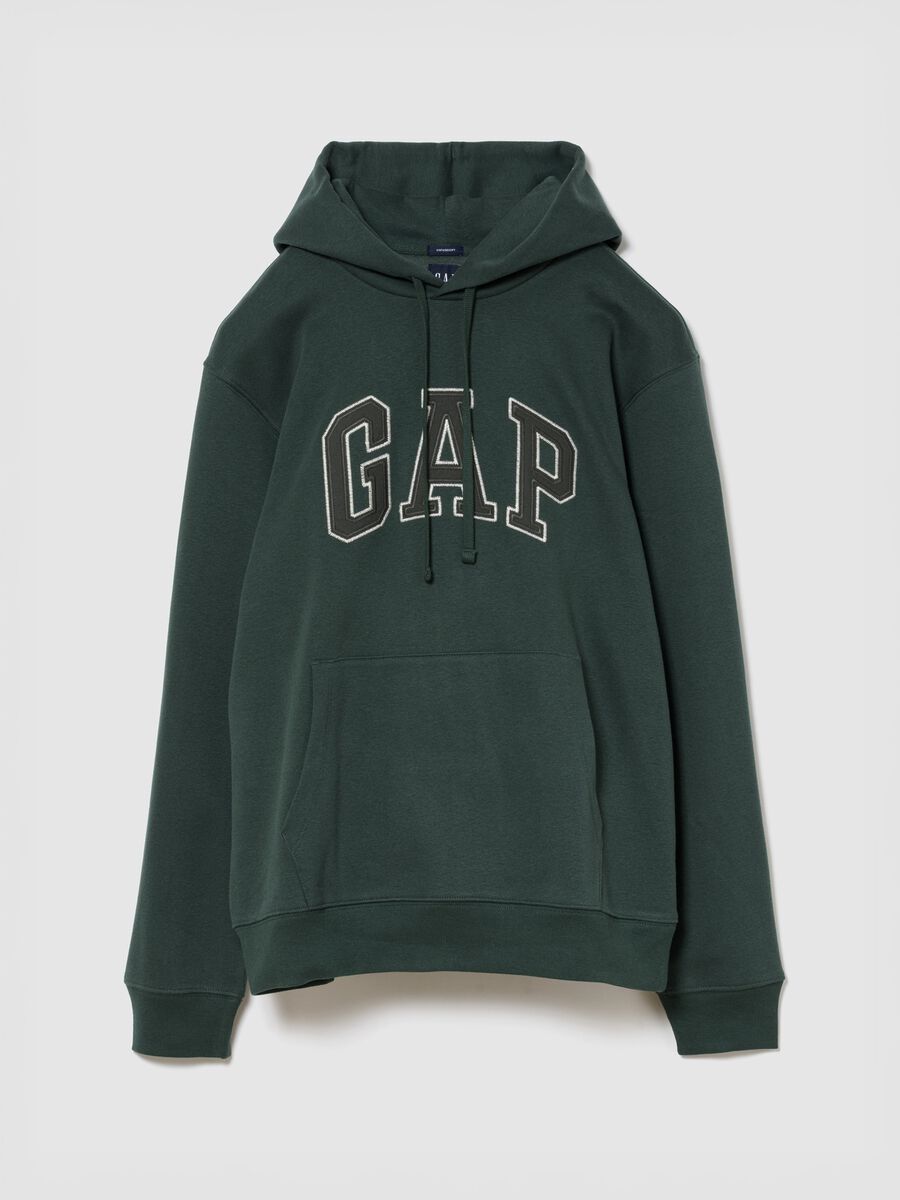Felpa con cappuccio e logo in misto cotone Uomo_5