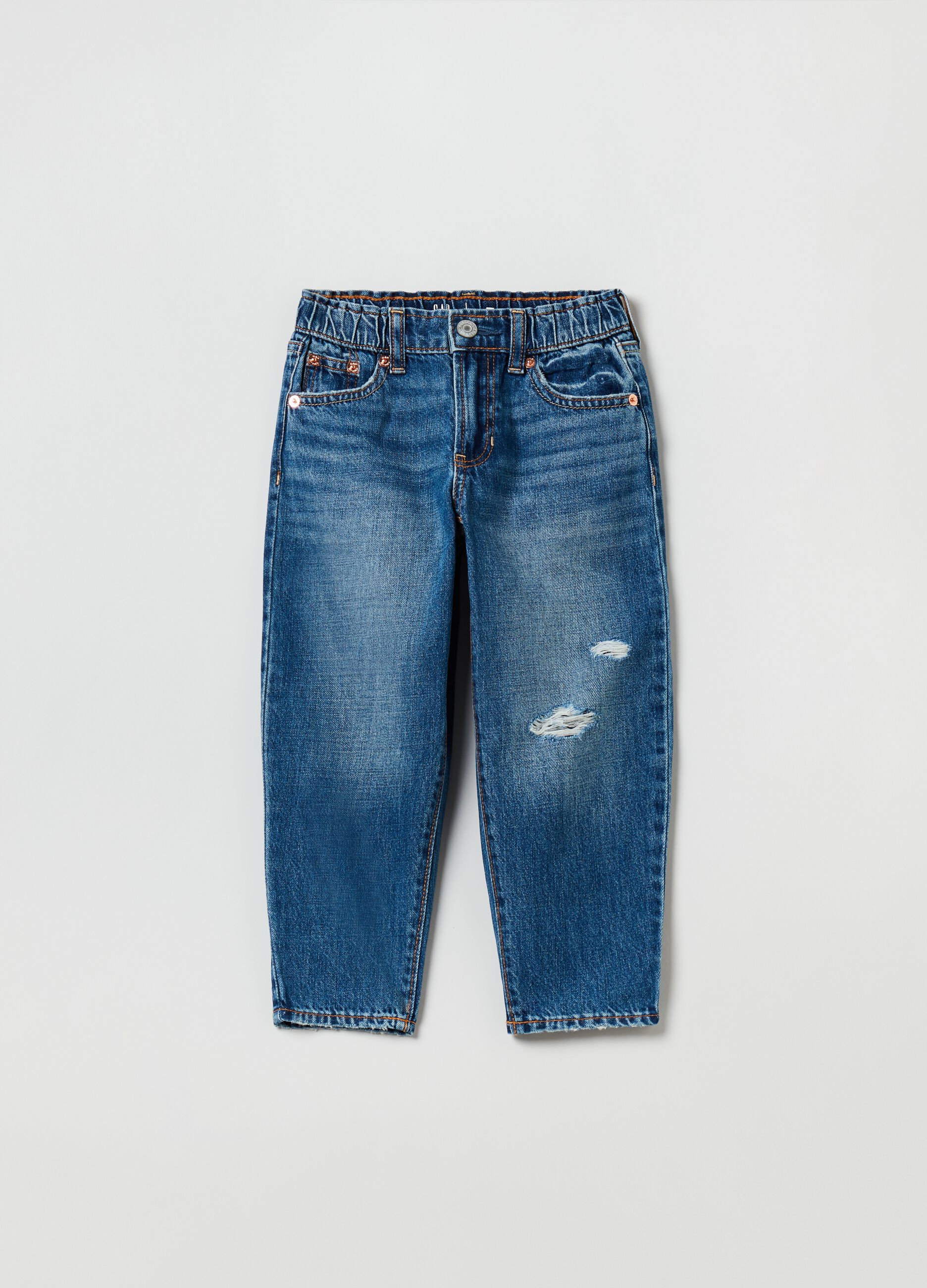 Jeans slouchy con abrasioni_0