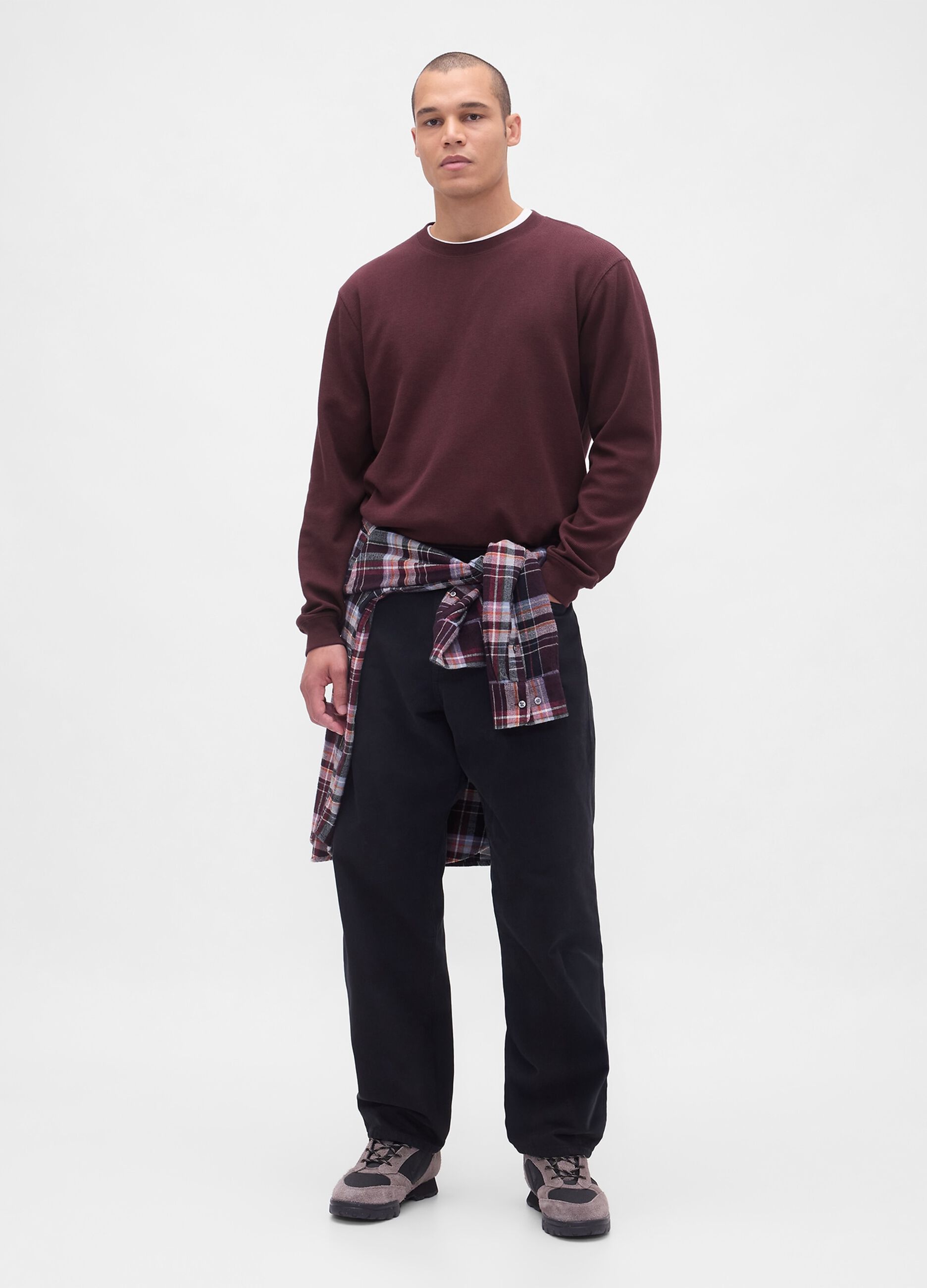 Stretch Long Sleeve Brown T-Shirt