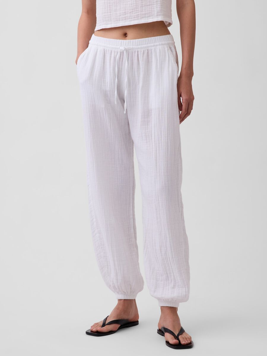 Pantaloni jogger in puro cotone Donna_1