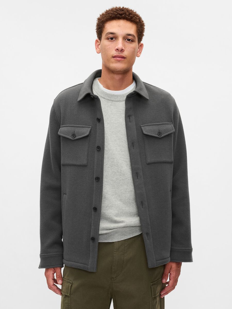 Shacket utility in misto lana Uomo_0