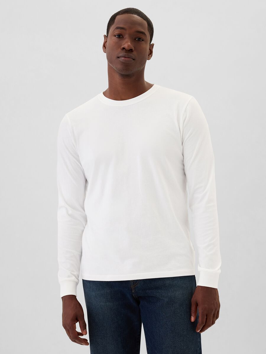 T-shirt a maniche lunghe in cotone  Uomo_0