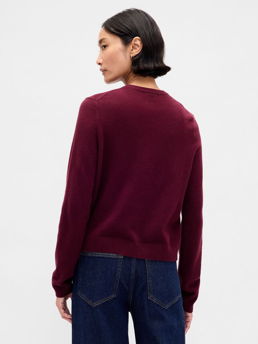 Purple Cotton Blend Cardigan Woman_1