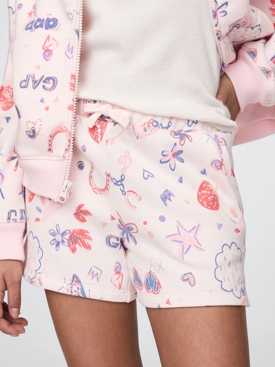 Shorts rosa con stampa Bambina_3