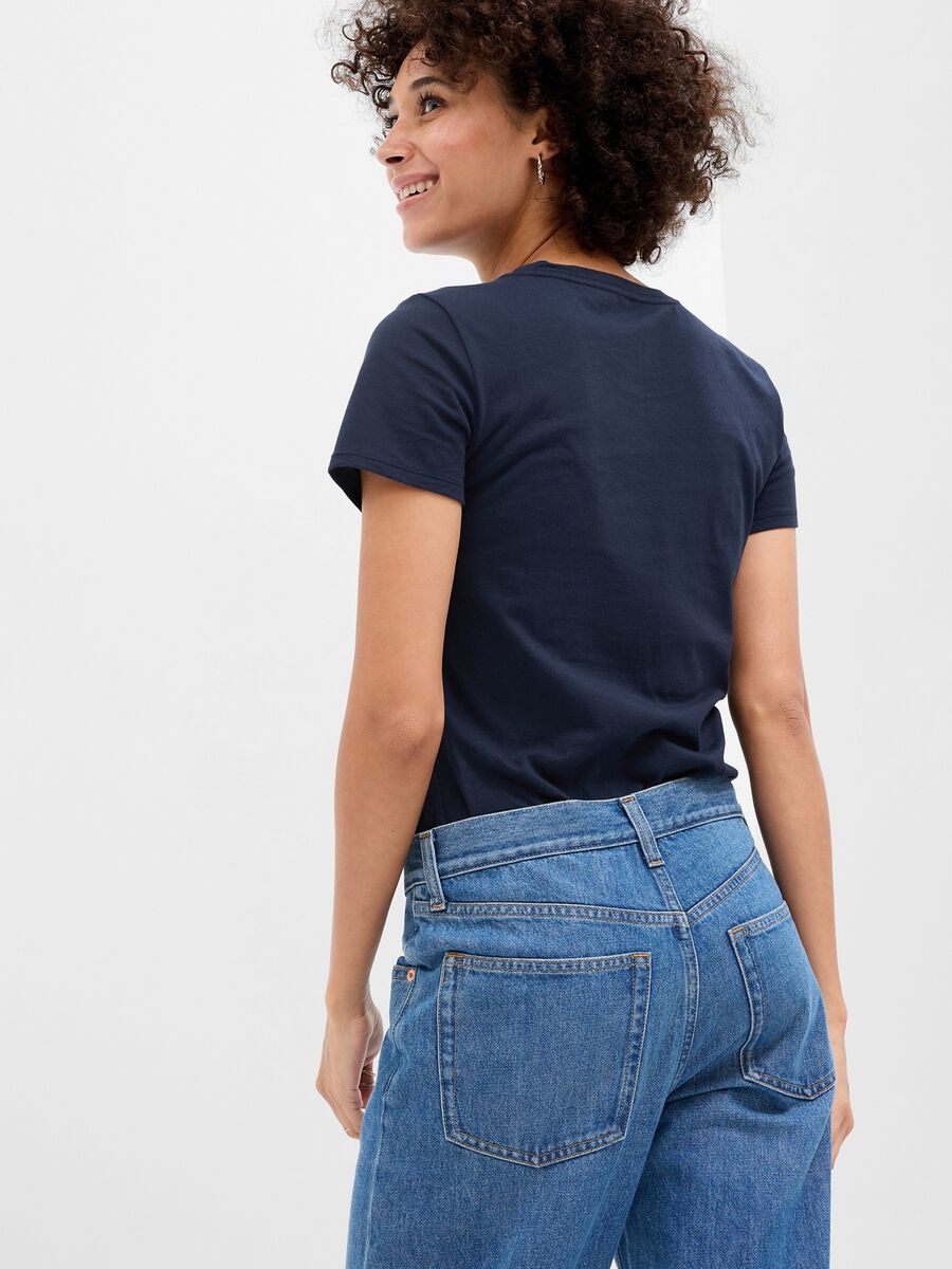 T-shirt in cotone con stampa logo Donna_1