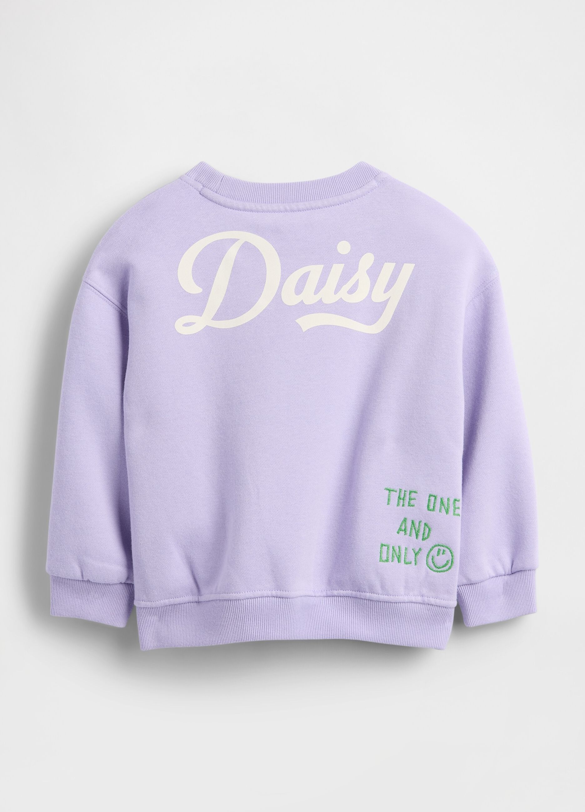 Felpa viola in cotone con stampa Daisy Duck_1
