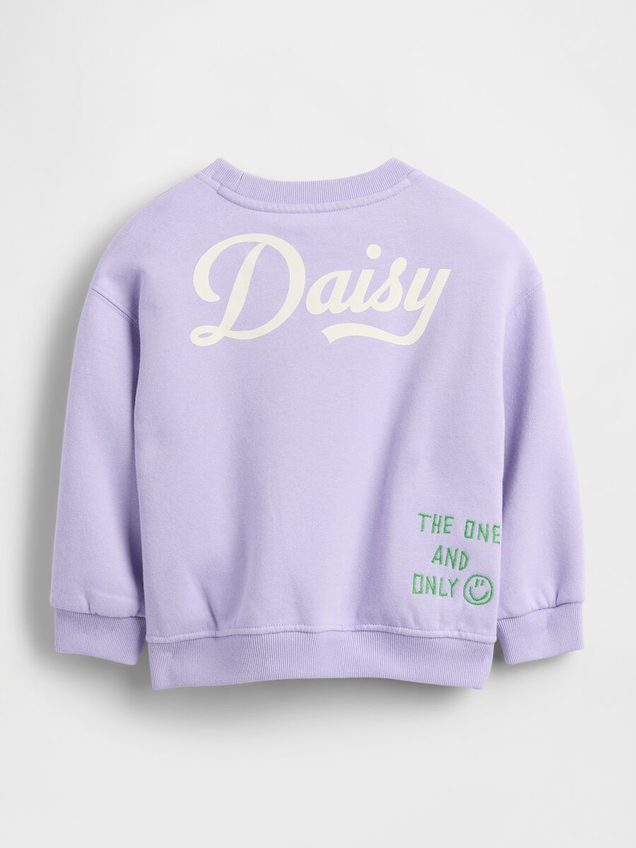 Felpa viola in cotone con stampa Daisy Duck Neonato_1