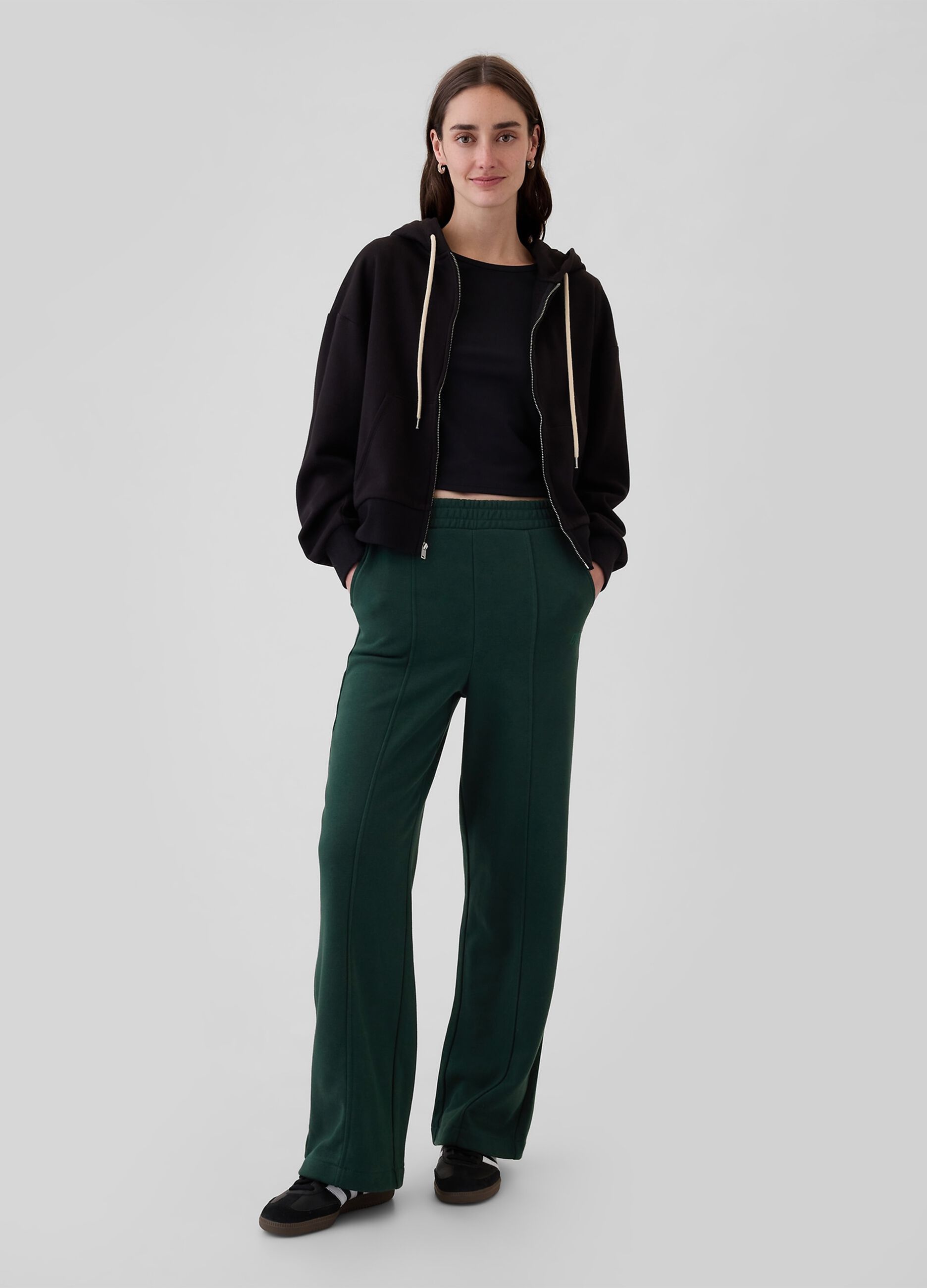 Pantalone joggers straight fit con cuciture in rilievo