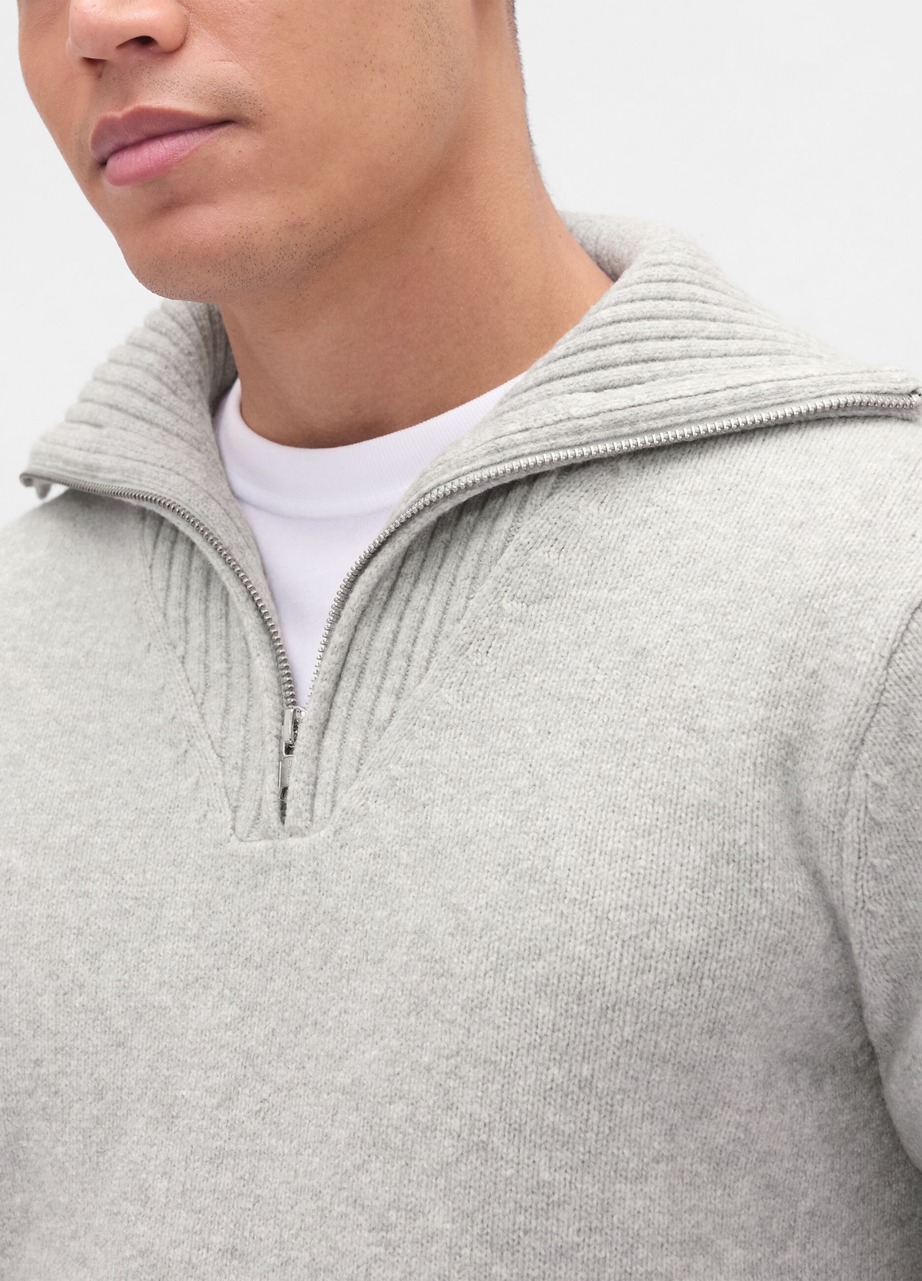 Maglione grigio con zip_3