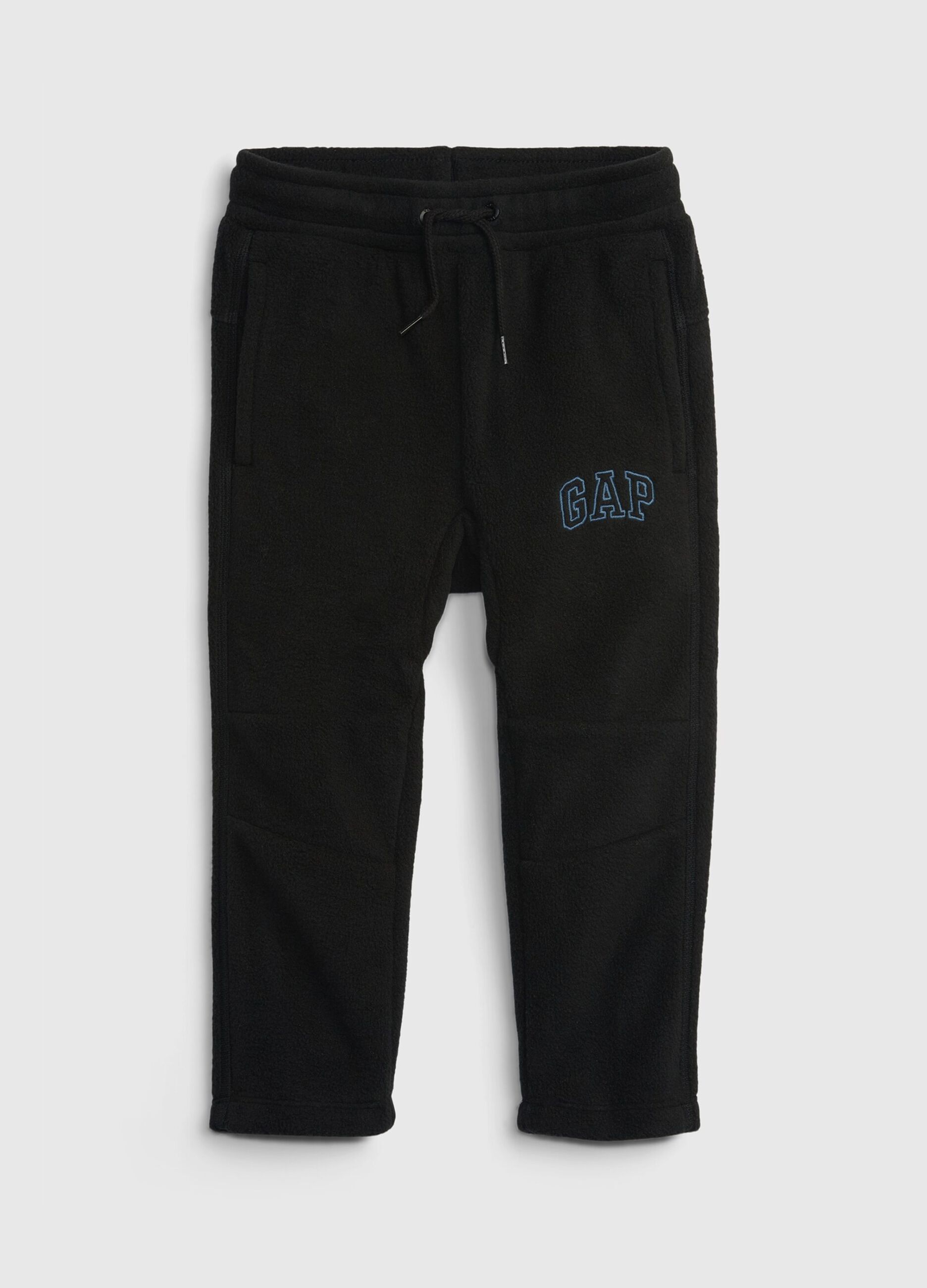 Joggers in pile con ricamo logo