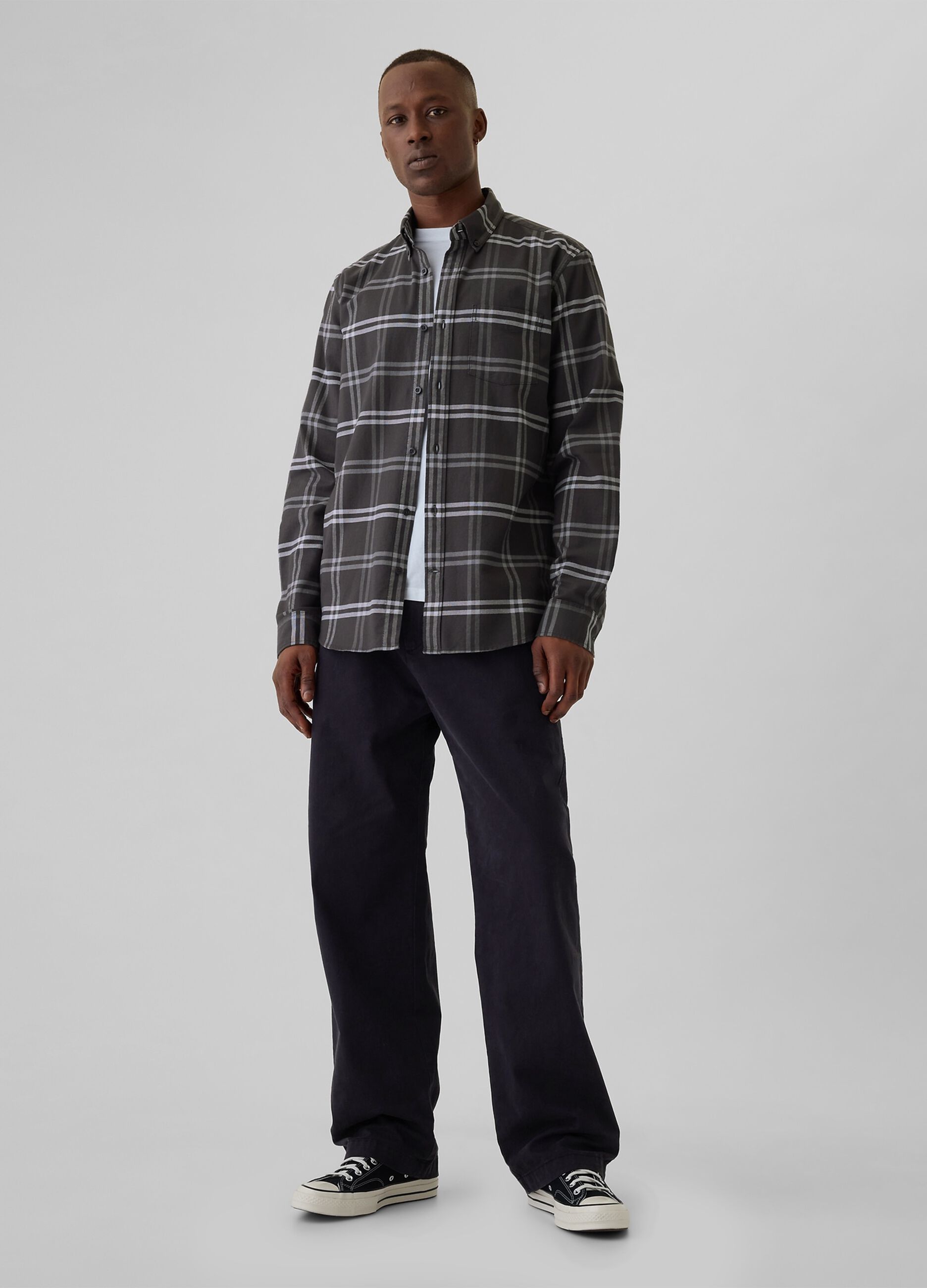 Camicia regular fit in cotone oxford_1