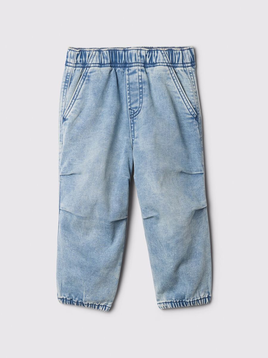 Children's Blue Denim Trousers in Stretch Fabric Baby Boy_0