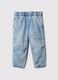 Pull-on denim jeans with acid wash effect_0
