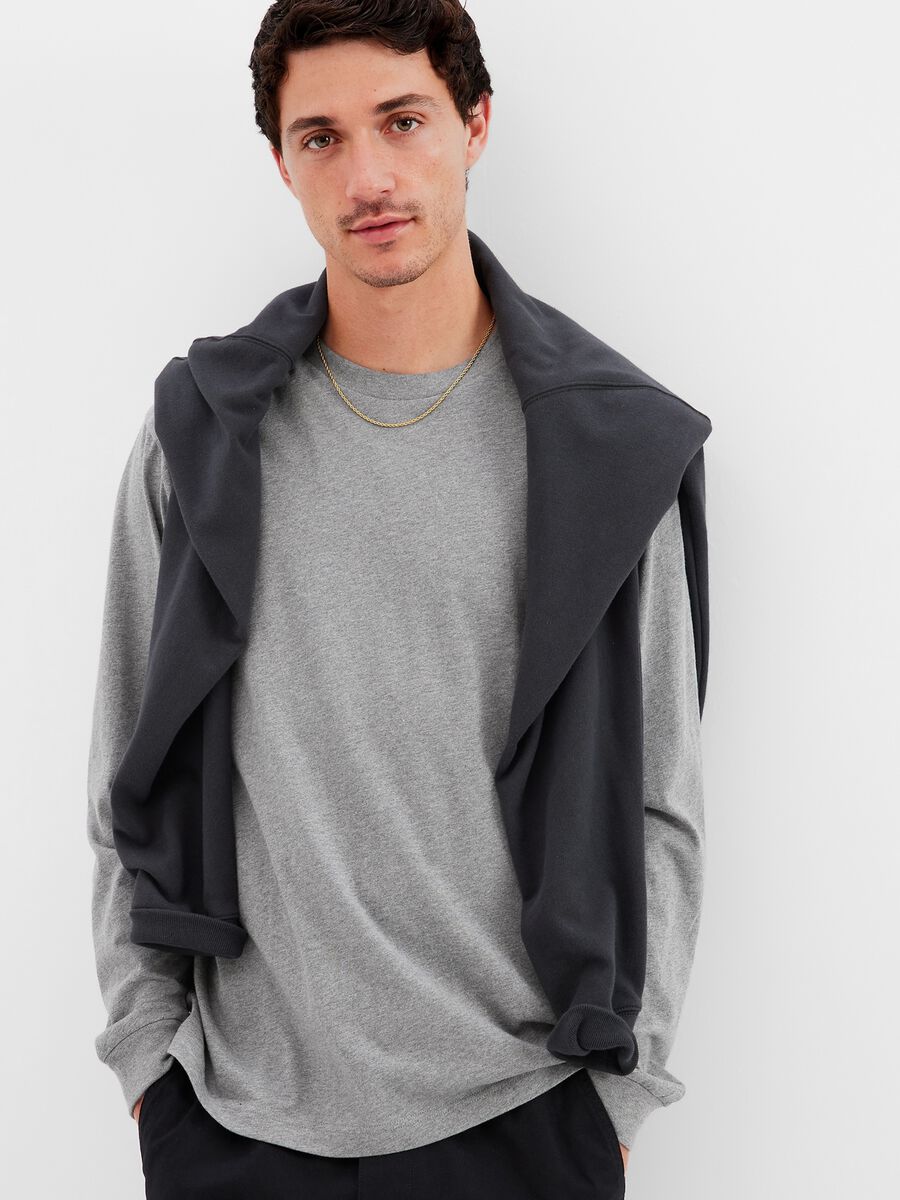 T-shirt a maniche lunghe in cotone bio Uomo_0