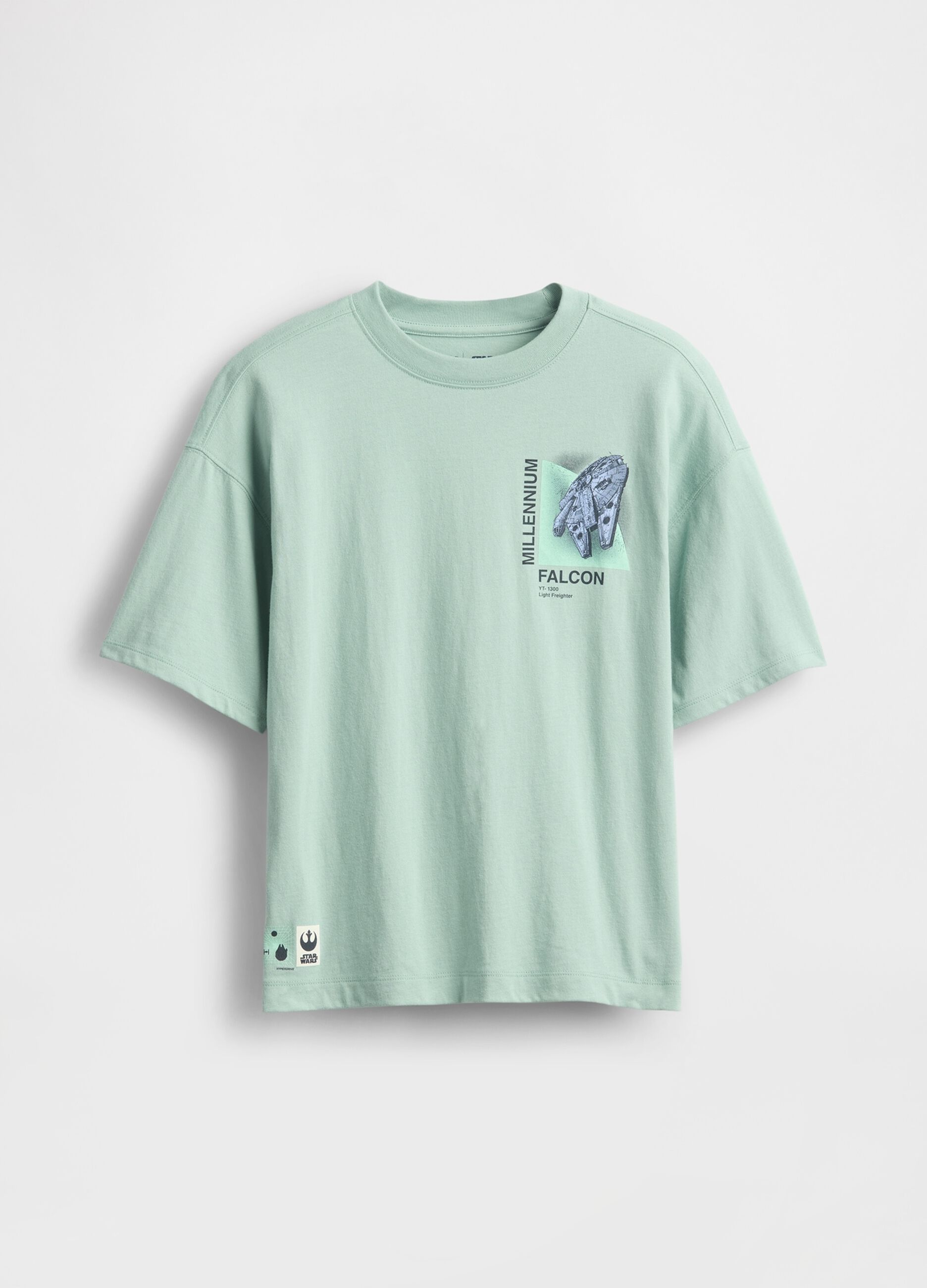 T-shirt verde Millennium Falcon