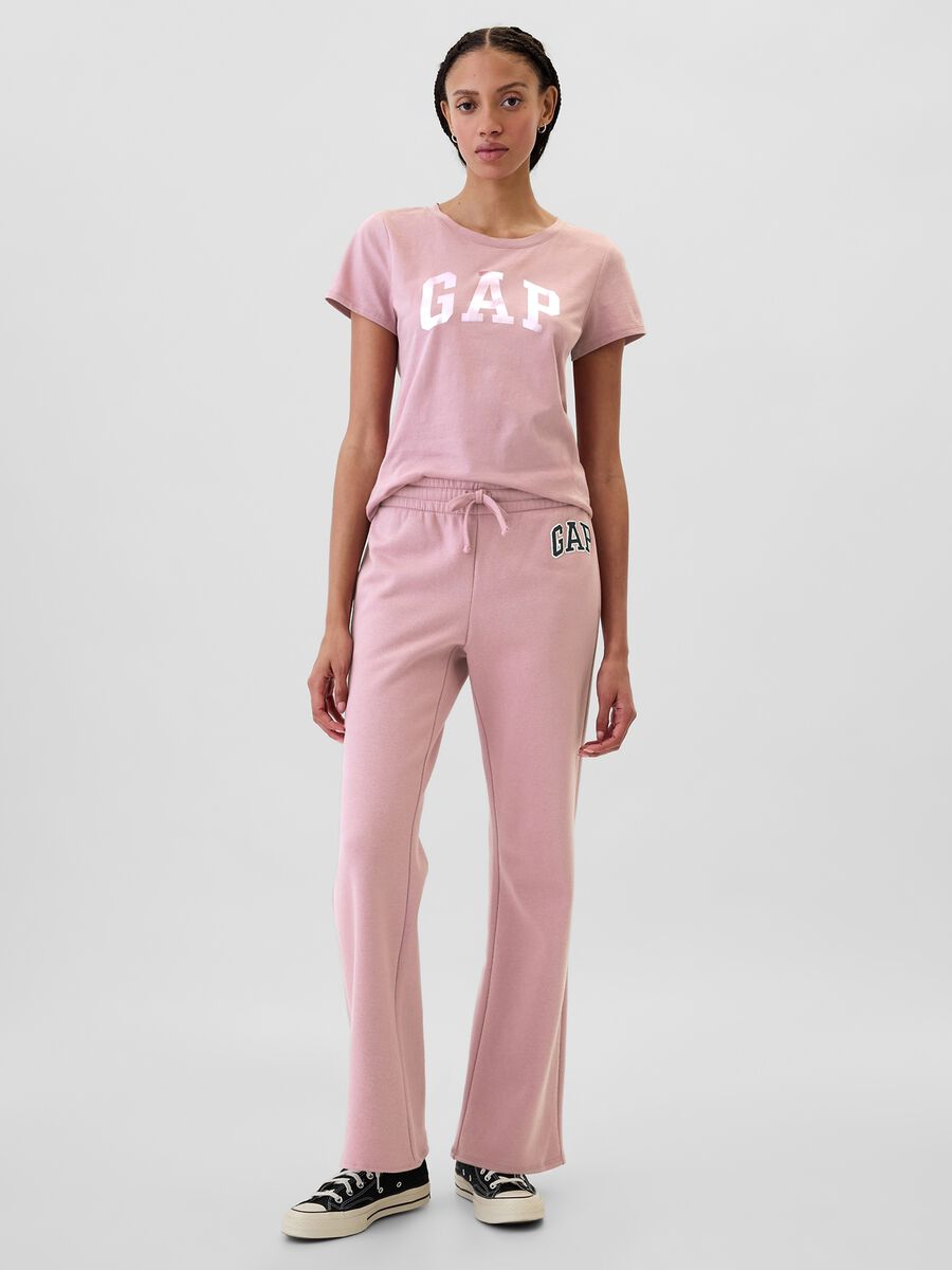 T-shirt con stampa logo in foil Donna_1