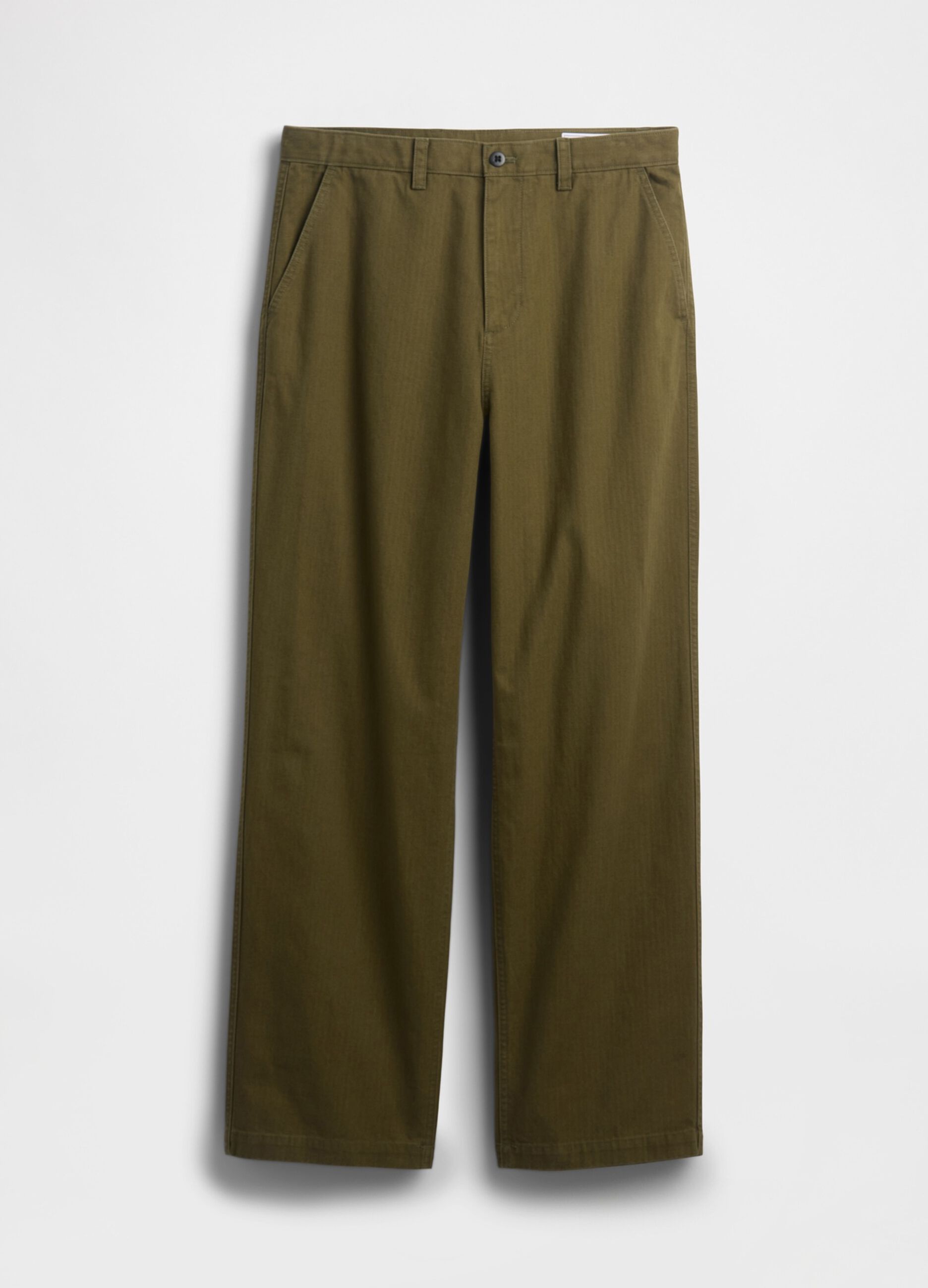 Pantaloni verdi regular in cotone_4