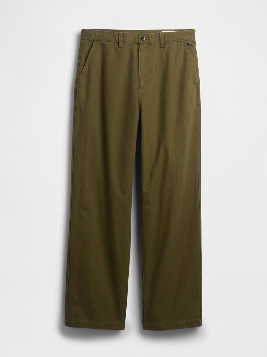 Pantaloni verdi regular in cotone Uomo_4