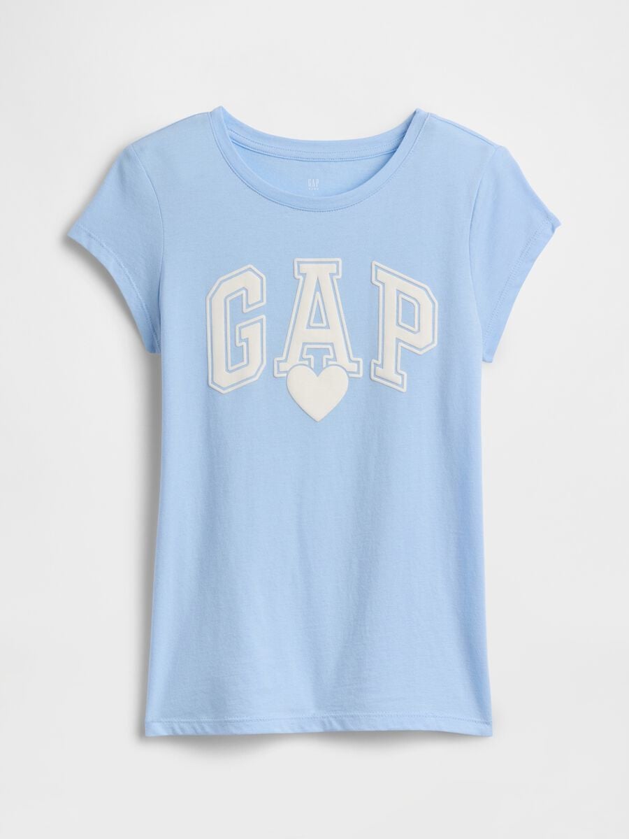 T-shirt in puro cotone a maniche corte con logo GAP Bambina_0