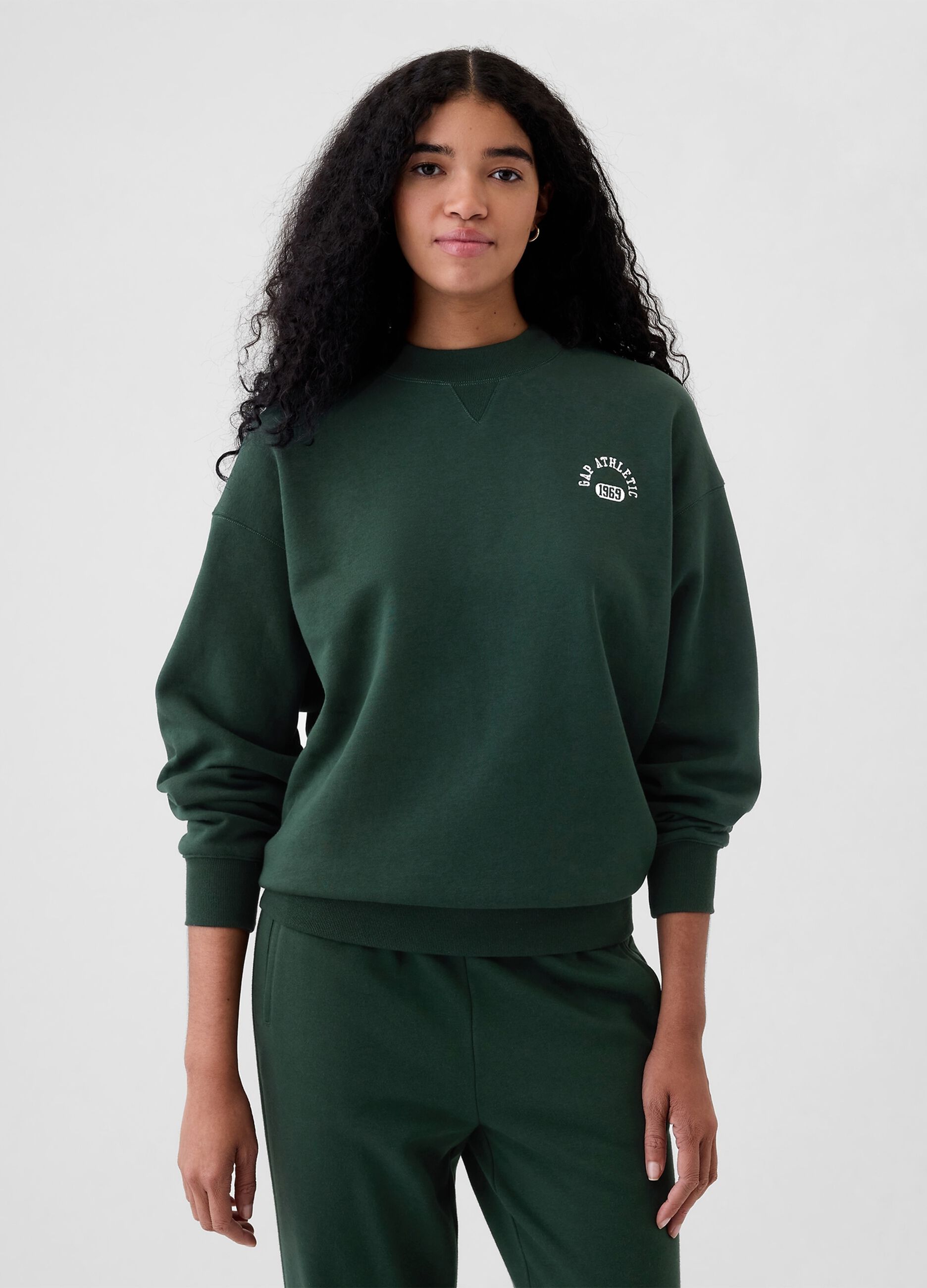 Felpa oversize mock neck con logo Athletic