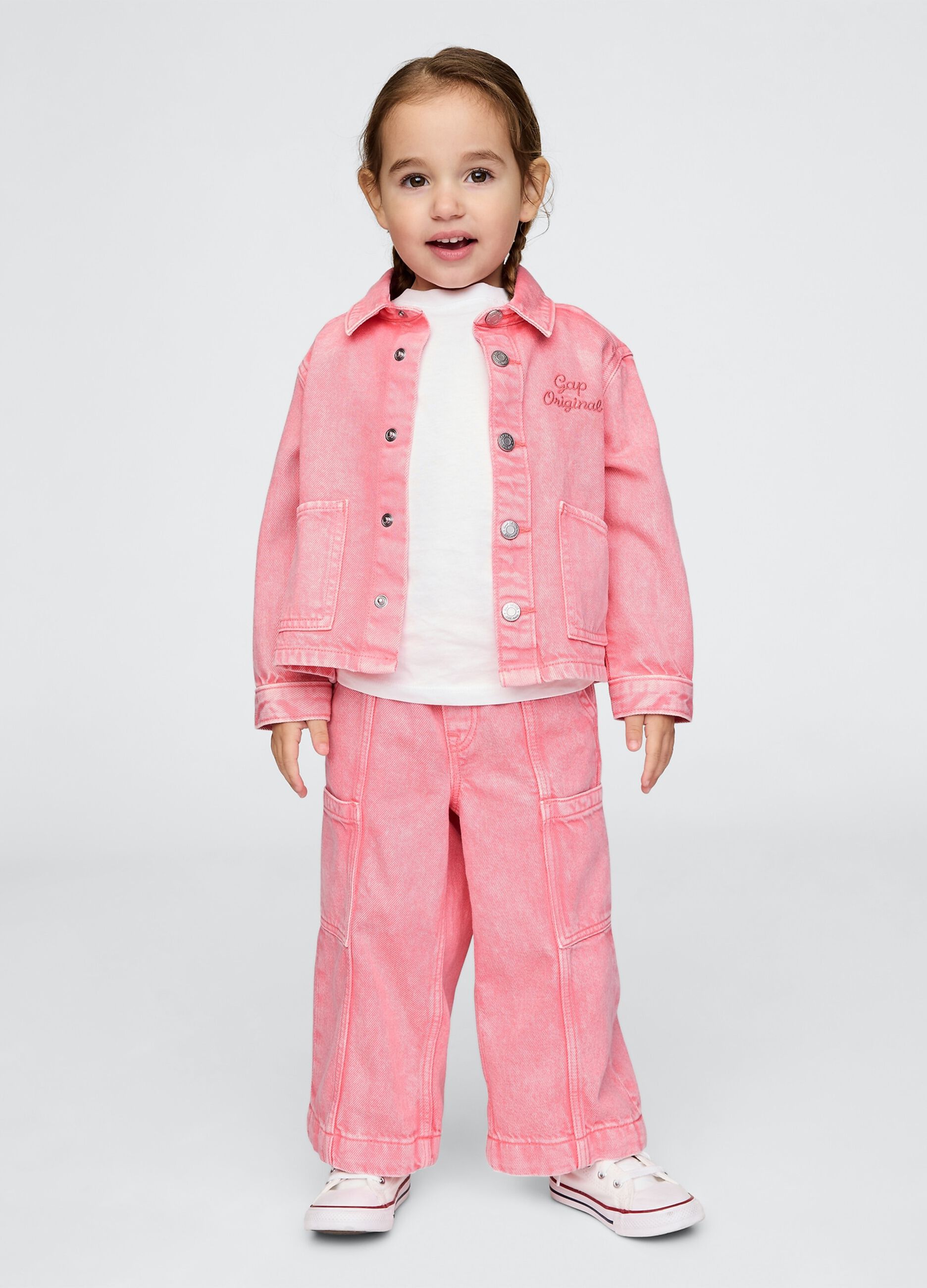 Pantaloni larghi rosa in cotone e Lyocell