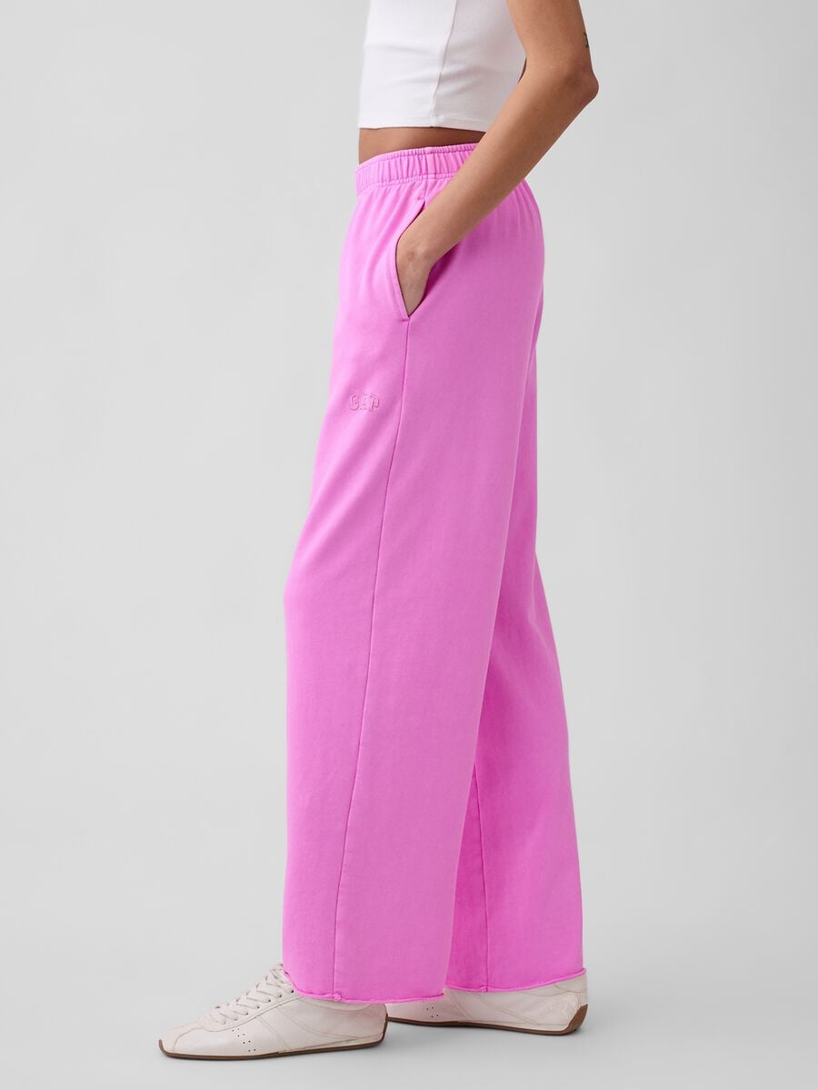 Pantaloni a palazzo in misto cotone Donna_2