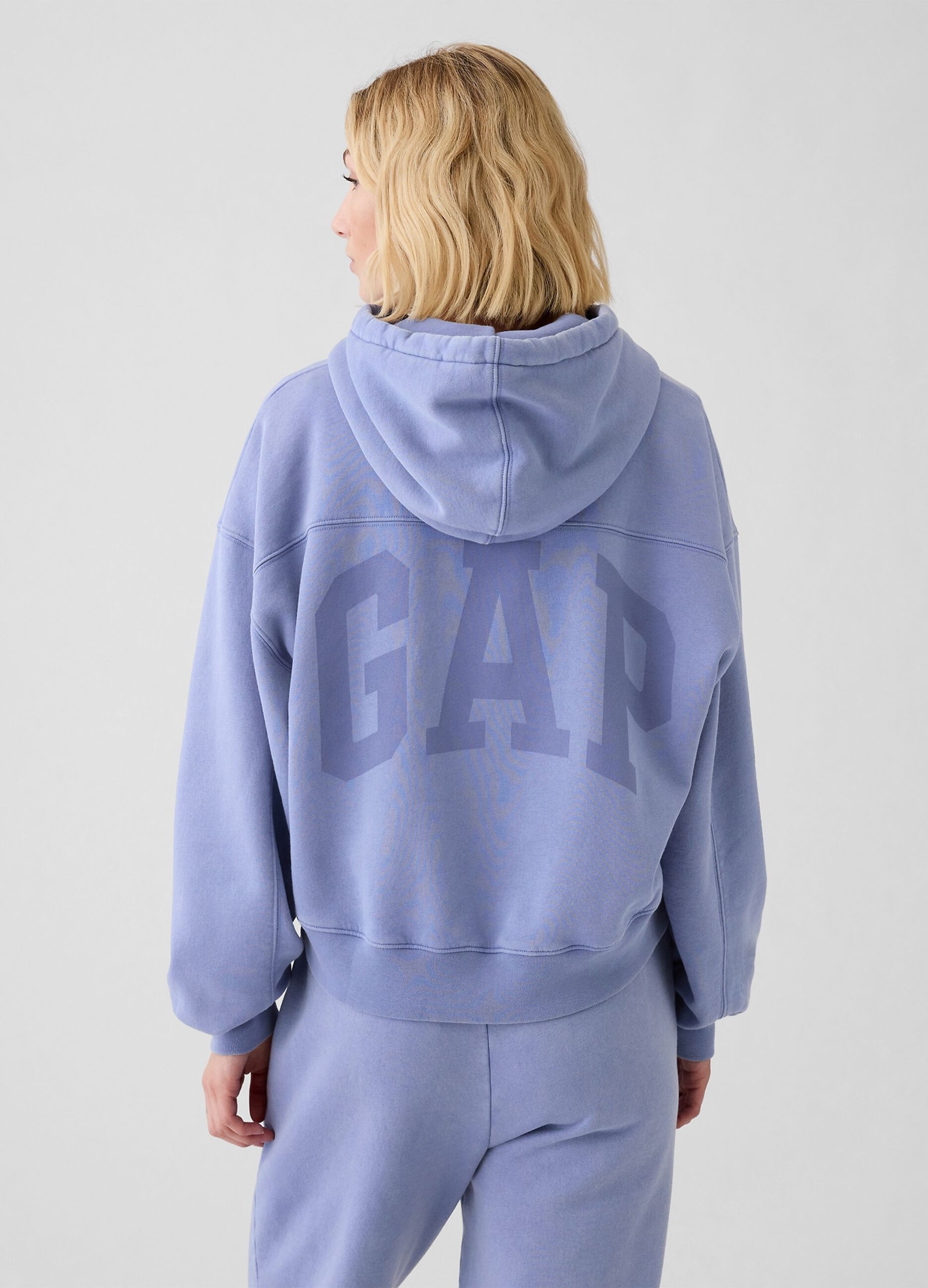 Felpa oversize con cappuccio e logo_2