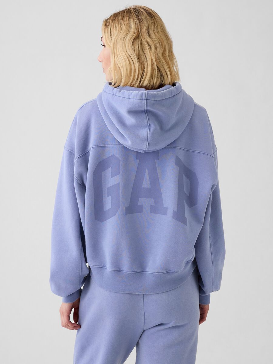 Felpa oversize con cappuccio e logo Donna_2