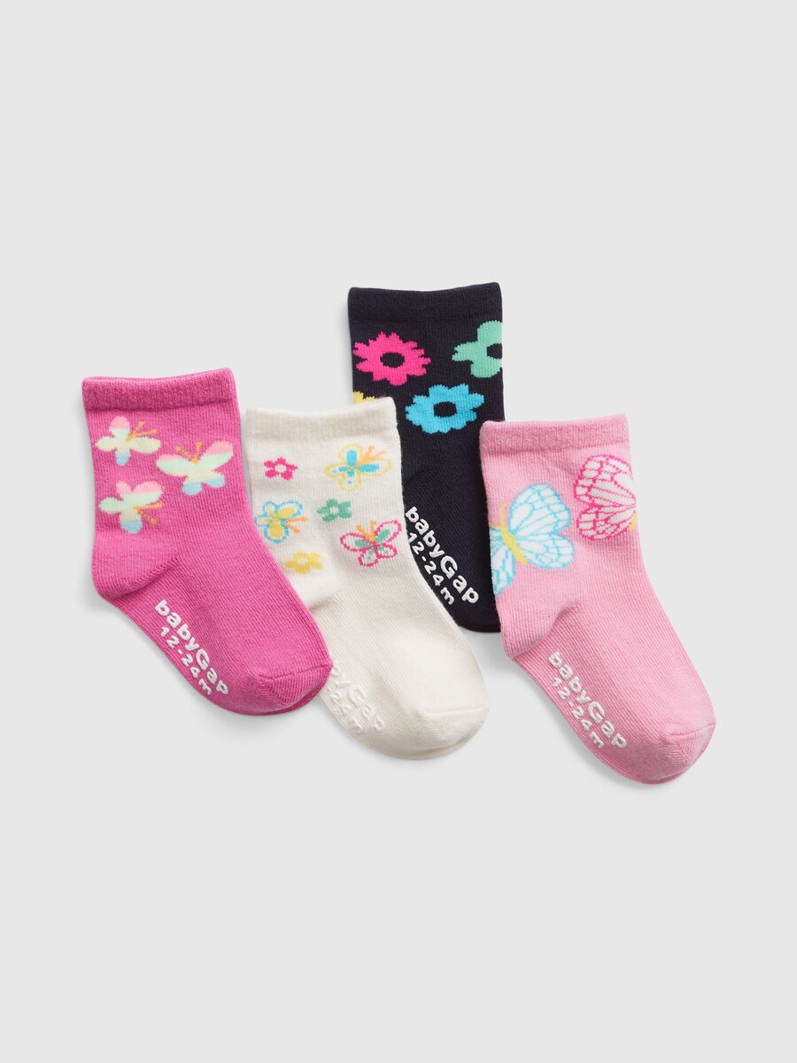 Four-pair pack socks with butterflies design Toddler Girl_0