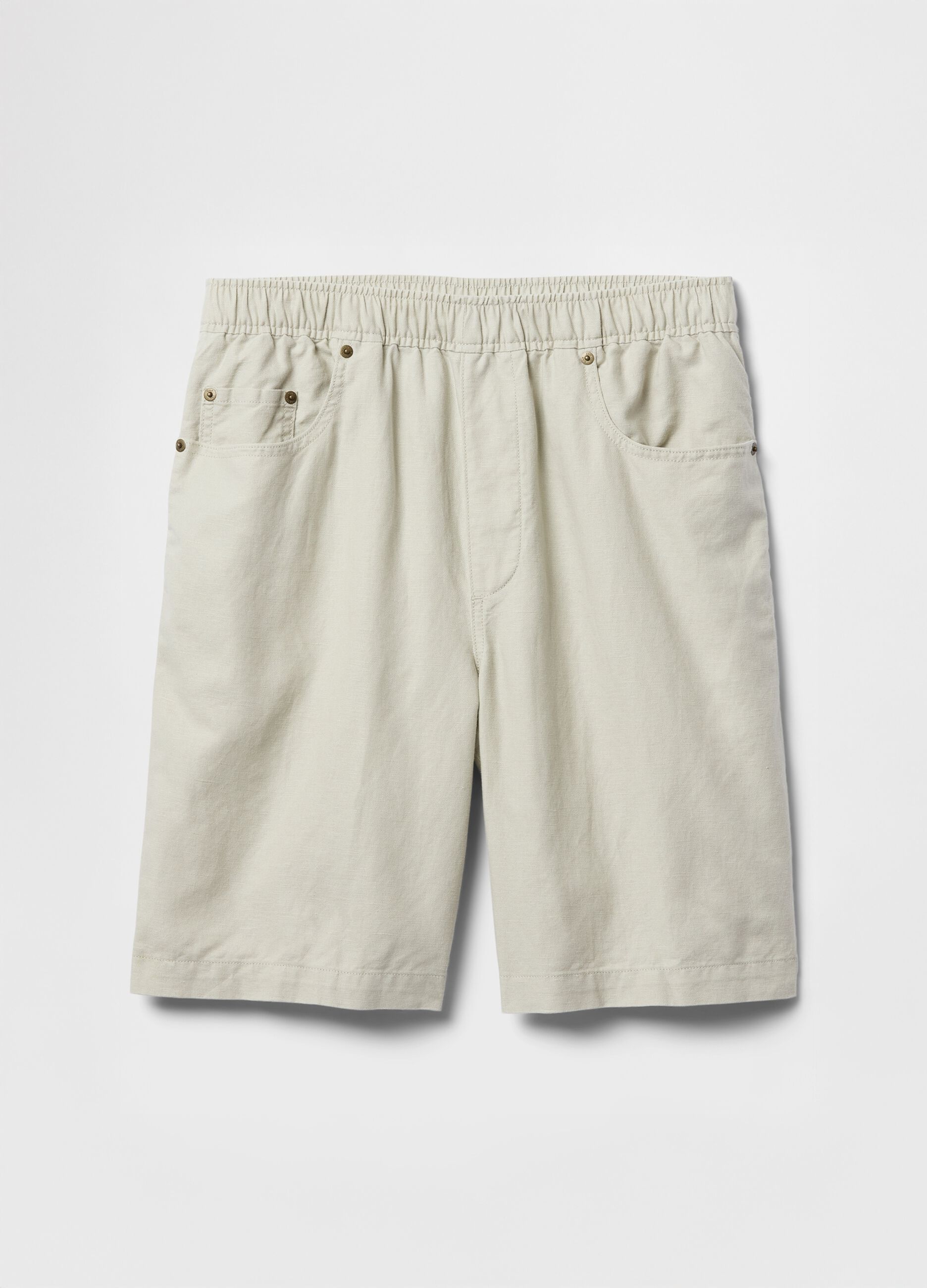 Pantaloncini beige in lino e cotone Gap_5